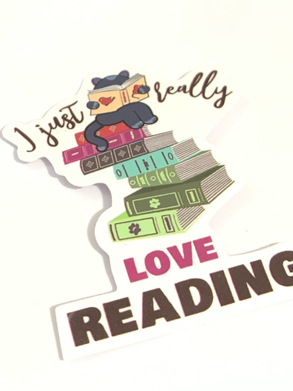 Cat Books Vinyl Sticker - Picture 2 of 3